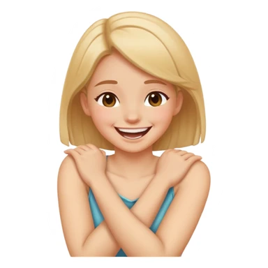 a girl putting arm around her neck and laughing  sticker