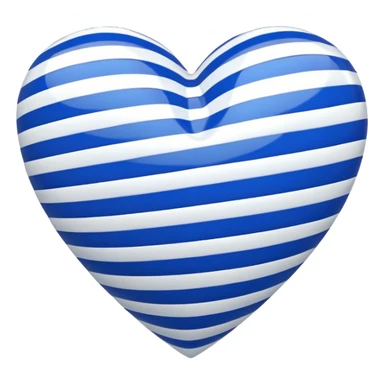 Royal blue and white striped heart sticker