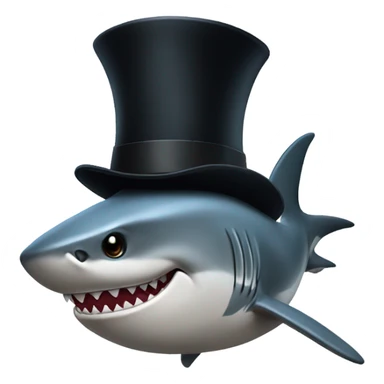 Shark with tophat sticker