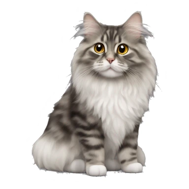Kurilian bobtail smoky fluffy sticker