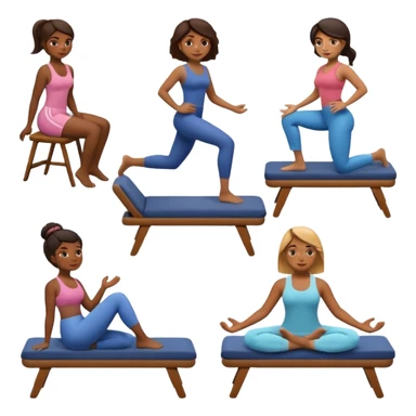 craeate me a series of emojis for those excersises:

Nose
Sit
Lay down
Spin
Focus
Drop
Walk next to me sticker