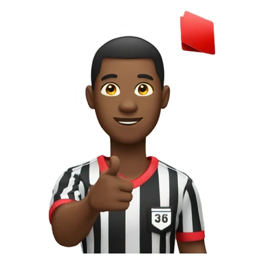 black male referee holding red card sticker