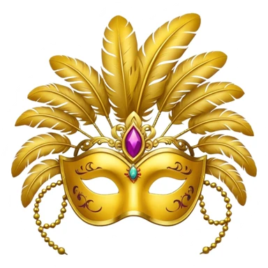 carnival mask in yellow sticker