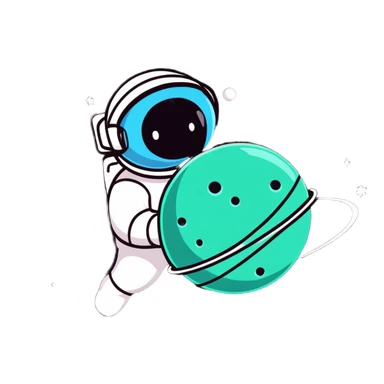 enigmatic space traveler with nebula patterns and constellation details sticker