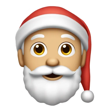 “An adorable Santa with a red suit, fluffy white beard, rosy cheeks, big eyes, and a red hat with a white pom-pom.” sticker