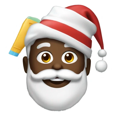 Create a black Santa with cleaning supplies  sticker