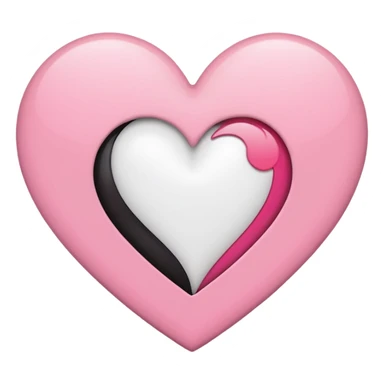 Coração metade rosa e metade branco emoji sticker