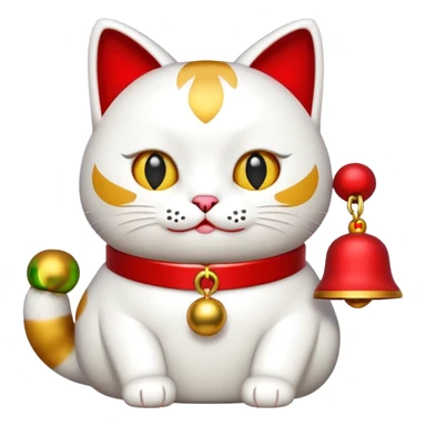 Lucky cat with red details sticker