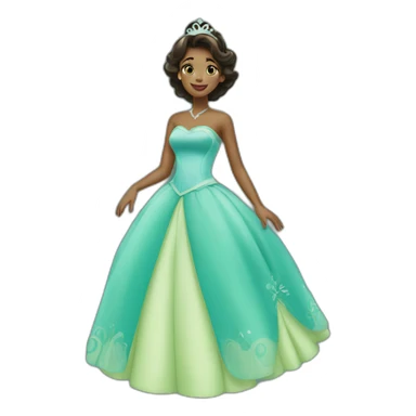 Tiana princess blue dress sticker