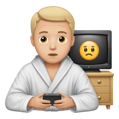 bored man watching television
 sticker