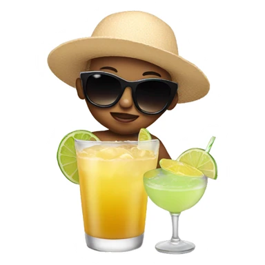 Baby in sunglasses drinking a margarita  sticker