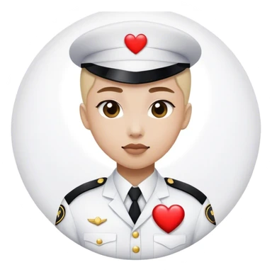 Ying Yang heart shape uniform sticker