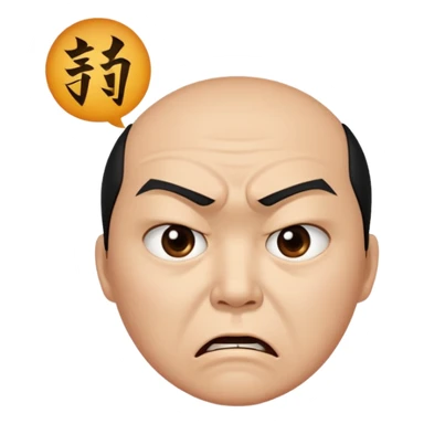 Angry face with "씨발" on mouth sticker