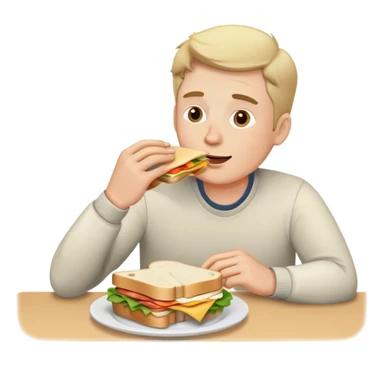 a white man is having lunch at the table sticker