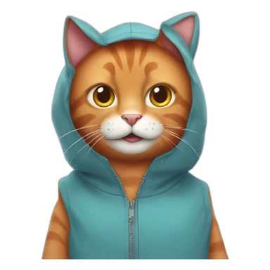 a red cat in a shark costume sticker