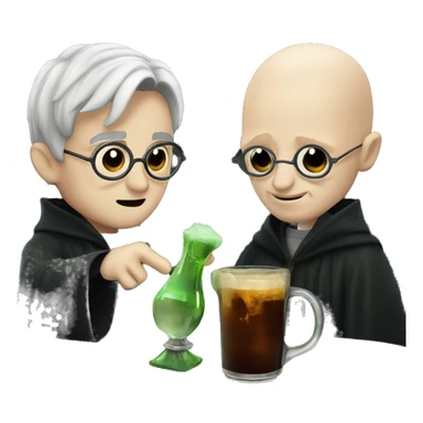 Harry potter drinking with voldemort  sticker