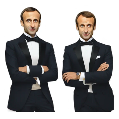 Eric Zemmour and Emmanuel Macron in style of sorolla sticker