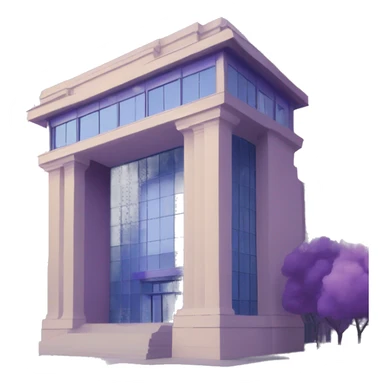 University building in blue and violet tones sticker