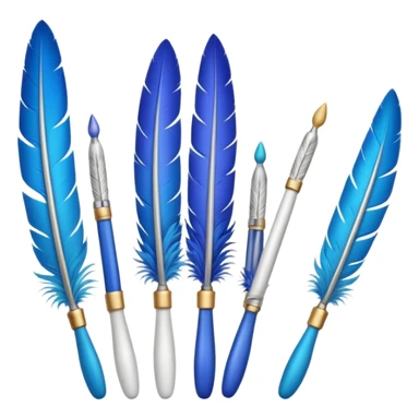 A row of goose feather pens sticker