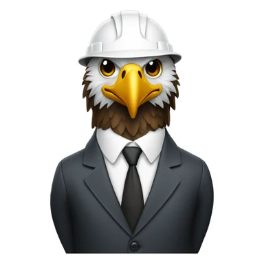 Eagle wearing a hardhat and suit and tie  sticker