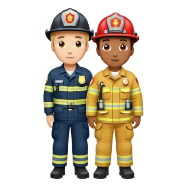 Fireman and Paramedic standing together sticker
