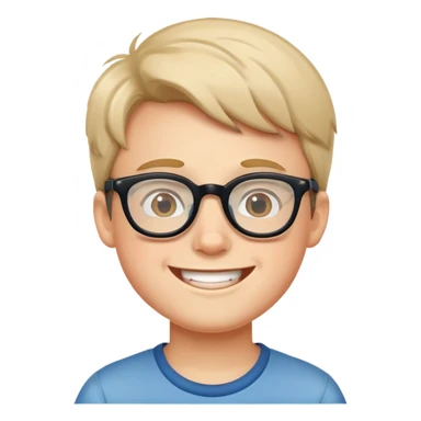 happy boy with glasses sticker