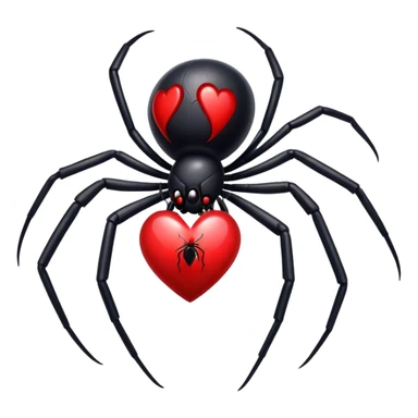 Black widow spider, red broken heart  sticker