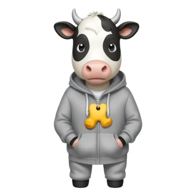 Cow wearing a hoodie  sticker