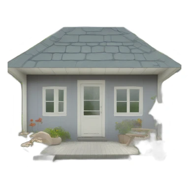 scandinavian modern architecture summer house front sticker