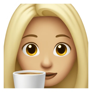 cozy girl blonde with coffe sticker