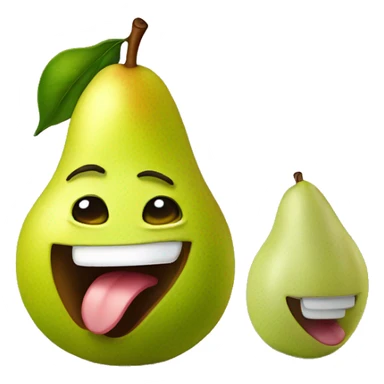 pear with big tongue out sticker