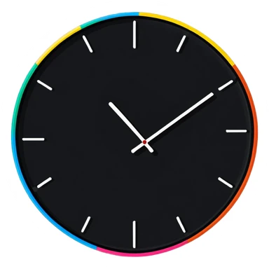 A colorful analog wall clock sticker