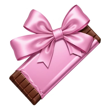 Chocolate with baby pink wrapping and pink bow sticker