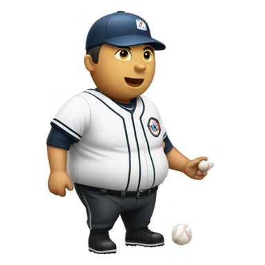 Fat Korean baseball umpire  sticker