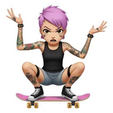 Skater punk girl mugshot sticker