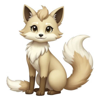 Kawaii dark fantasy ethereal anthro fursona Fakemon with tufted tail  sticker