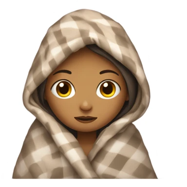 Girl snuggled in a blanket sticker