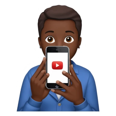 African American hand holding iPhone on YouTube app showing video views sticker