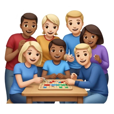 friends playing board game sticker