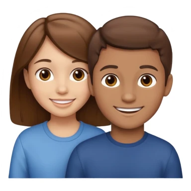Fight girl and boy Brown hair  sticker