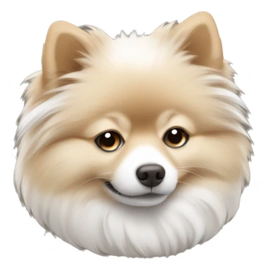 sleeping lying down pomeranian-spitz mix light brown and white with gray ears sticker