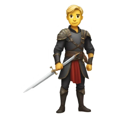 a handsome guy turning back with sword in his hand sticker