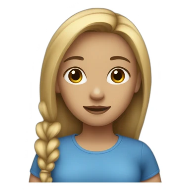 Girl with blue eay and dark blond hear sticker