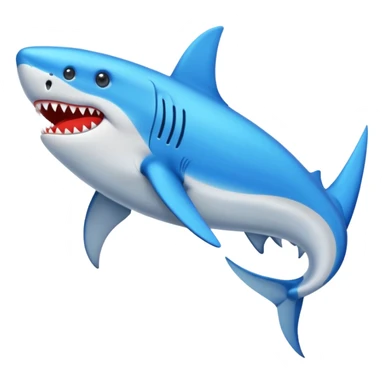 Un tiburón con zapatos azules por su aletas sticker