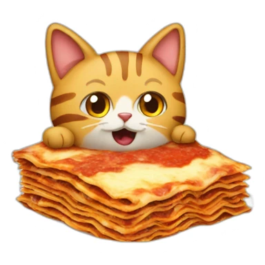 Lasagna eating a cat sticker