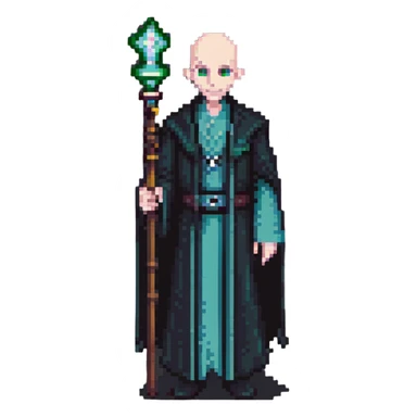 Lord Voldemort with pale face and wand sticker