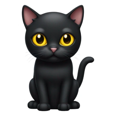 Black cat yellow eyes sticking its tongue out  sticker