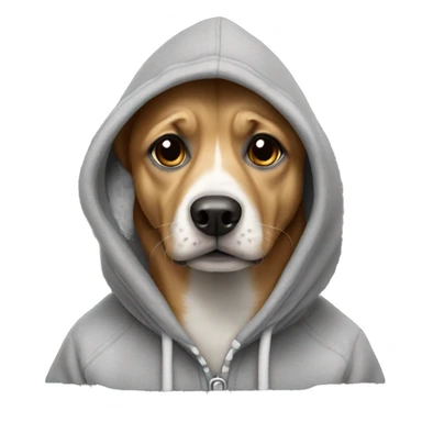 Dog wearing hoodie￼ sticker