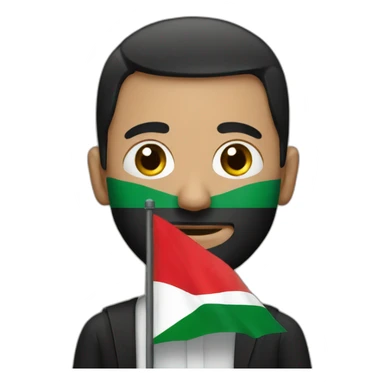 Man with Palestinian flag  sticker