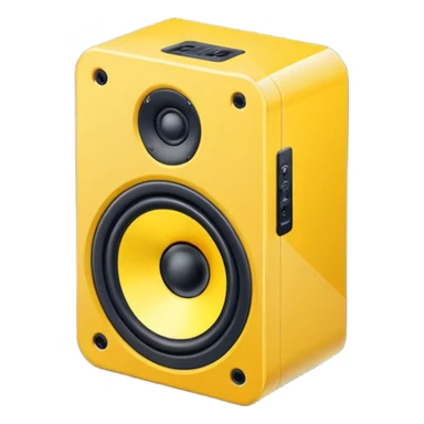 mac os icon yellow audio speaker isometric sticker